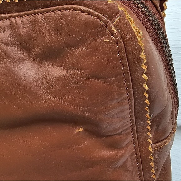 Latico NJ USA Women's Pecan Brown Leather Backpack Pocketbook Tassel Zip Up Tote - Picture 4 of 11